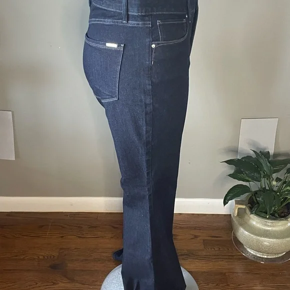 White House Black Market Dark Indigo High-Rise Skinny Flare Jeans - Picture 3 of 11